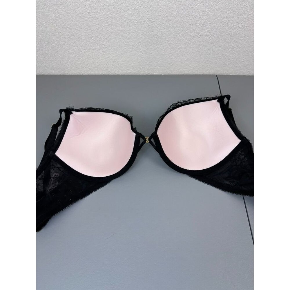Victoria's‎ Secret 36D black lace very sexy low cup demi underwire bra - Picture 6 of 7